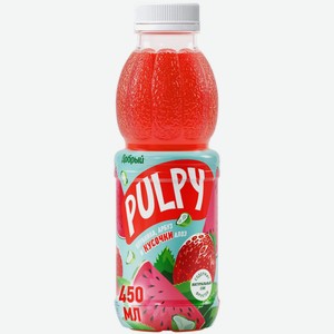 Напиток сокосодержащий Pulpy Клубника-Арбуз с кусочками алоэ, 450мл