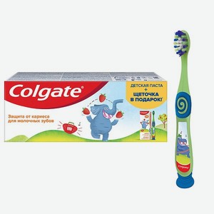 Зубная паста Colgate клубника 60мл+зубная щетка с 3 до 5лет
