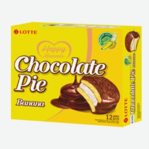 Печенье «Lotte Choco-Pie» банан, г.Обнинск, «Рахат», 336 г