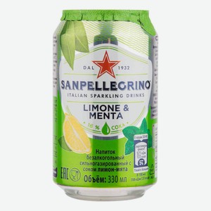Газированный напиток S.Pellegrino лимон-мята 330 мл