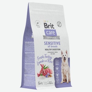 Корм сухой для собак Brit Care Dog Adult Sensitive Healthy Digestion индейка ягненок рис, 1,5 кг