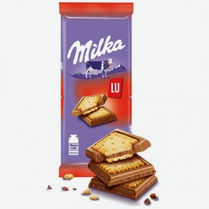 Шоколад Milka молочный с печеньем LU 87г
