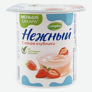 Продукт йогуртный Нежный с соком клубники 1,2% 100 г