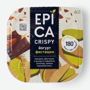 Йогурт Epica Crispy фисташки семена подсолнечника и темный шоколад 4.8% 140 г
