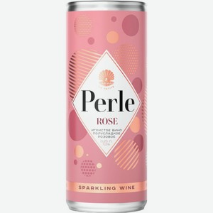 Вино игристое Perle Rose розовое полусладкое 11.5%, 250 мл, металлическая банка