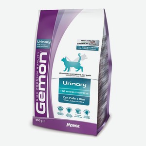 Корм Gemon Cat Urinary для профилактики мочекаменной болезни для взрослых кошек с курицей и рисом 400 г