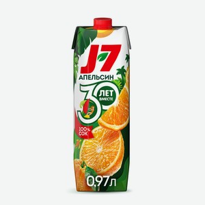 Сок J7 100% апельсиновый с мякотью 970 мл