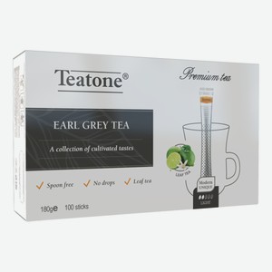 Чай черный Teatone бергамот в стиках (1.8г x 100шт), 180г Россия