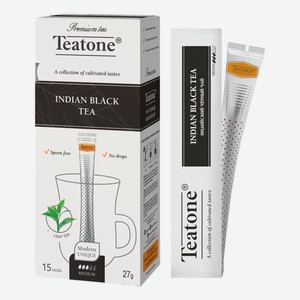 Чай черный Teatone индийский в стиках (1.8г x 15шт), 27г Россия