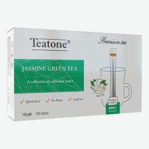 Чай зеленый Teatone жасмин в стиках (1.8г x 100шт), 180г Россия