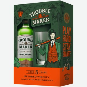 Виски Trouble Maker 0,7 л в подарочной упаковке + бокал