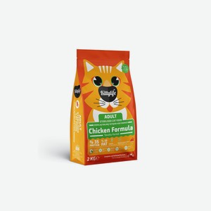 Kittylife сухой корм для взрослых стерилизованных кошек с курицей и рисом (2 кг)
