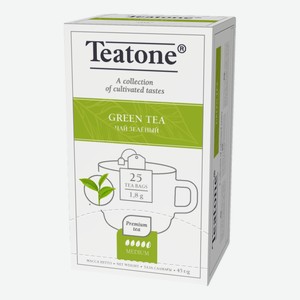 Чай зеленый Teatone в пакетиках (1.8г x 25шт), 45г Россия