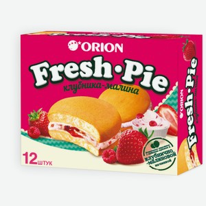 Пирожное бисквитное Orion Fresh Pie клубника-малина (25г x 12шт), 300г Россия