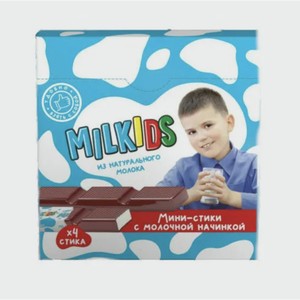 Шоколад  Милкидс  мини-стики с молочной начинкой 53г Шоколадная магия