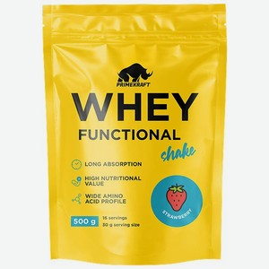Протеин Whey Functional Shake Prime Kraft Клубника 500 г