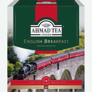 Чай черный AHMAD TEA English breakfast с ярл. к/уп, Россия, 100 пак