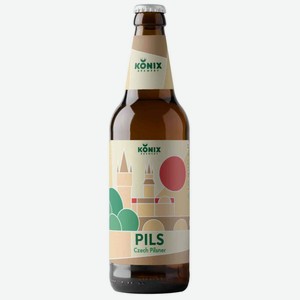 Пиво Konix Brewery Czech Pilsner светлое 5 % алк., Россия, 0,45 л