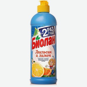 Средство для мытья посуды Биолан Апельсин и Лимон 450мл.