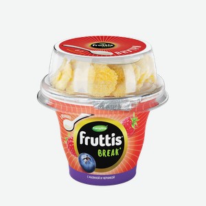 БЗМЖ Йогуртный продукт Fruttis 2,5% 165+10г малина-черника с топпером