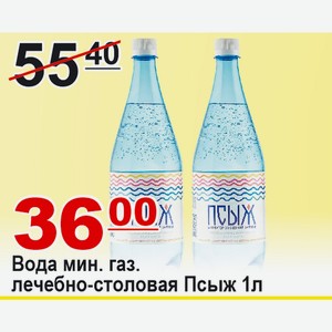 Вода мин. газ. лечебно-столовая ПСЫЖ 1л