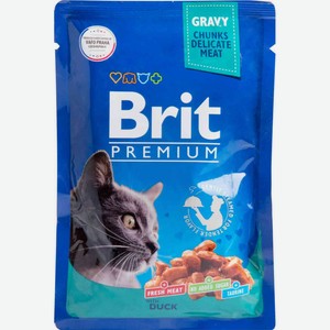 Влажный корм для кошек Brit Premium Утка в соусе, 85 г
