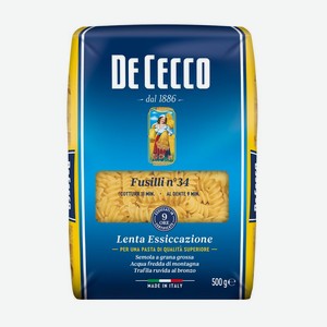 Макаронные изделия <De Cecco> из твердых сортов пшеницы фузилли 500г Италия