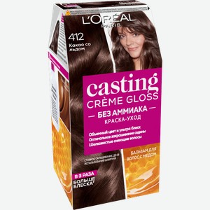 Стойкая краска-уход для волос L’Oréal Paris Casting Creme Gloss без аммиака оттенок 412 Какао со льдом
