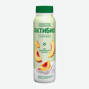 Биойогурт питьевой Актибио Яблоко персик без сахара 1.5% 260г