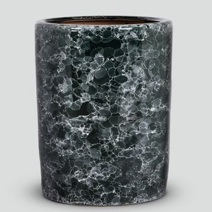 Кашпо керамическое для цветов Shine Pots 38x42см зеленый мрамор