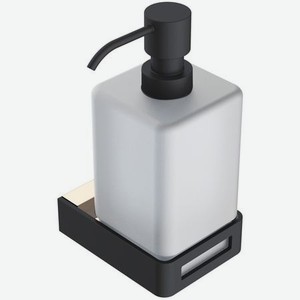Дозатор для жидкого мыла Boheme Q чёрный с золотым 7,6х11х16,3 см