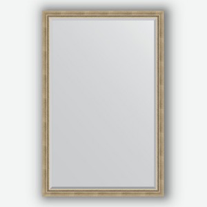Зеркало с фацетом в багетной раме Evoform состаренное серебро с плетением 70 мм 113х173 см