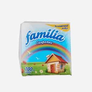 Салфетки FAMILIA Plus 1слой 24x23см 100шт