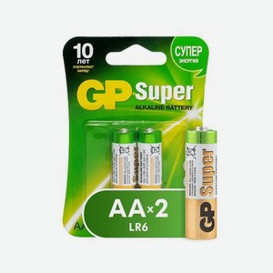 GP Батарейки GP Super AA/LR6/15A GP15A-2CR2 алкалин. бл/2