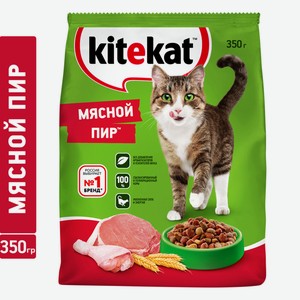 Корм сухой Kitekat Мясной пир для взрослых кошек, 350г