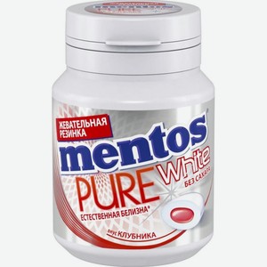 Жевательная резинка Mentos Pure White клубника, 54г