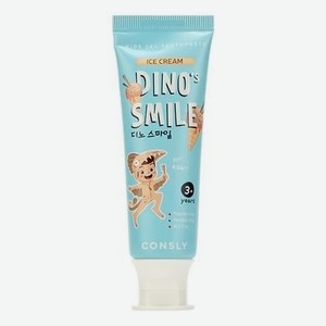 Гелевая зубная паста c ксилитом и вкусом пломбира от 3 лет Dino s Smile Kids Gel Toothpaste Ice Cream 60г