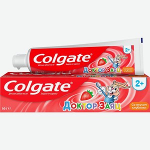 Зубная паста COLGATE Доктор Заяц со вкусом клубники гел.дет 2+, Китай, 50 мл