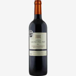 Вино ШАТО ГРАН ПАСКО, Бордо Супериор, красное сухое (Франция), 0,75л