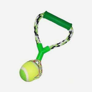 Игрушка для собак Uniglodis Мяч на канате желто-зеленый