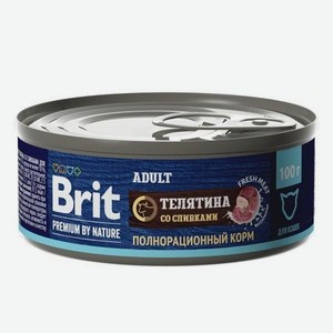 Корм для кошек Brit Premium с телятиной со сливками консервированный 100г