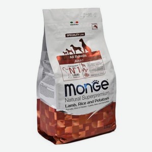 Корм для собак MONGE Dog Monoprotein всех пород ягненок с рисом и картофелем сухой 2.5кг