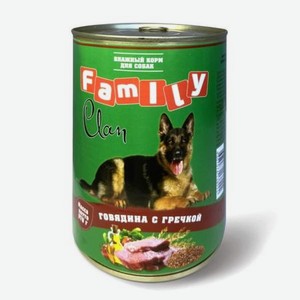 Корм для собак Clan Family паштет из говядины гречки 970г