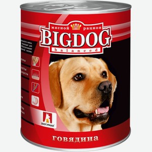 Корм для собак ЗООГУРМАН Big Dog Говядина ж/б, Россия, 850 г