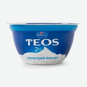 Йогурт TEOS Савушкин продукт греческий 2% натуральный 140г Беларусь, БЗМЖ