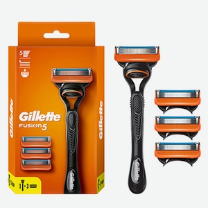 Станок для бритья со сменной кассетой и блоком сменных кассет 3 шт., Gillette Fusion, Польша