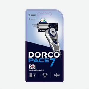 Станок для бритья DORCO Pace 7 2 сменные кассеты, Вьетнам