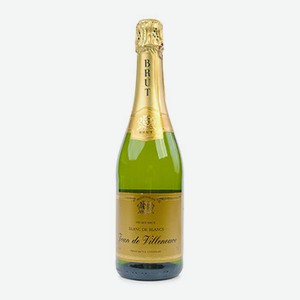 Игристое вино французское белое брют Jean de Villeneuve Blanc de Blancs Brut Veuve Ambal, 0.75 L