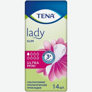 Tena lady slim ultra mini урологические прокладки 14 шт