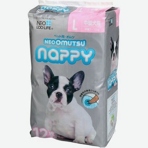 Подгузники для домашних животных Neoomutsu Nappy размер L на вес 7-12 кг 12 шт